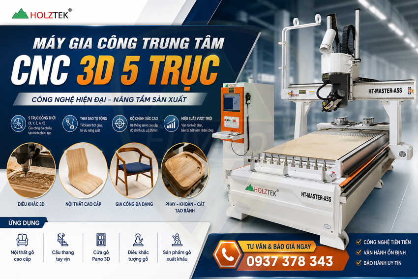 Máy gia công trung tâm CNC 3D 5 Trục Holztek