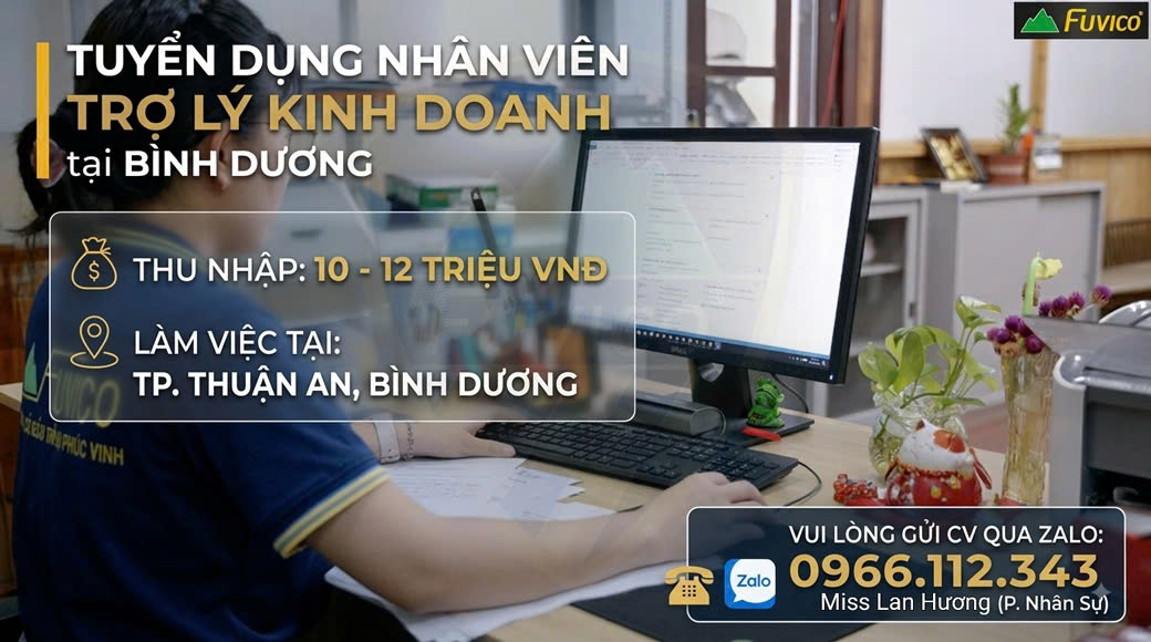 Tuyển dụng nhân viên hỗ trợ kinh doanh tại Bình Dương
