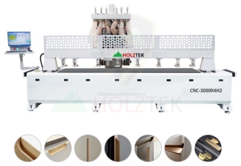 Máy phay khoan cnc 2 chiều đục ổ khóa bản lề ( Option trục phay - khoan 45 độ)