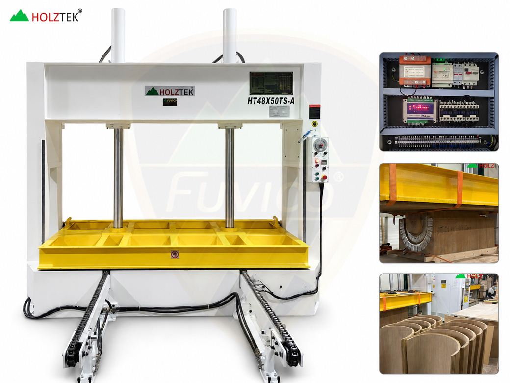 MÁY ÉP NGUỘI THỦY LỰC 50T BĂNG TẢI TỰ ĐỘNG HT48x50TS-A