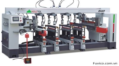 Máy khoan liên kết 6 hàng tự động nạp phôi